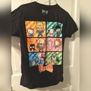 Boku No Hero Academia Women's Unisex Tshirt Size Small S Sanrio Black Anime
